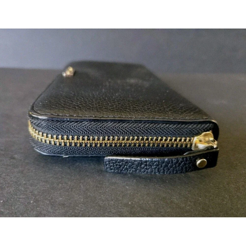 Kate Spade New York Women’s Black Zip-Around Wallet Logo Zipper Card Slots
